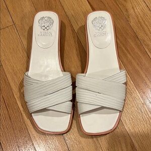 Vince Camuto White Slide Sandals
